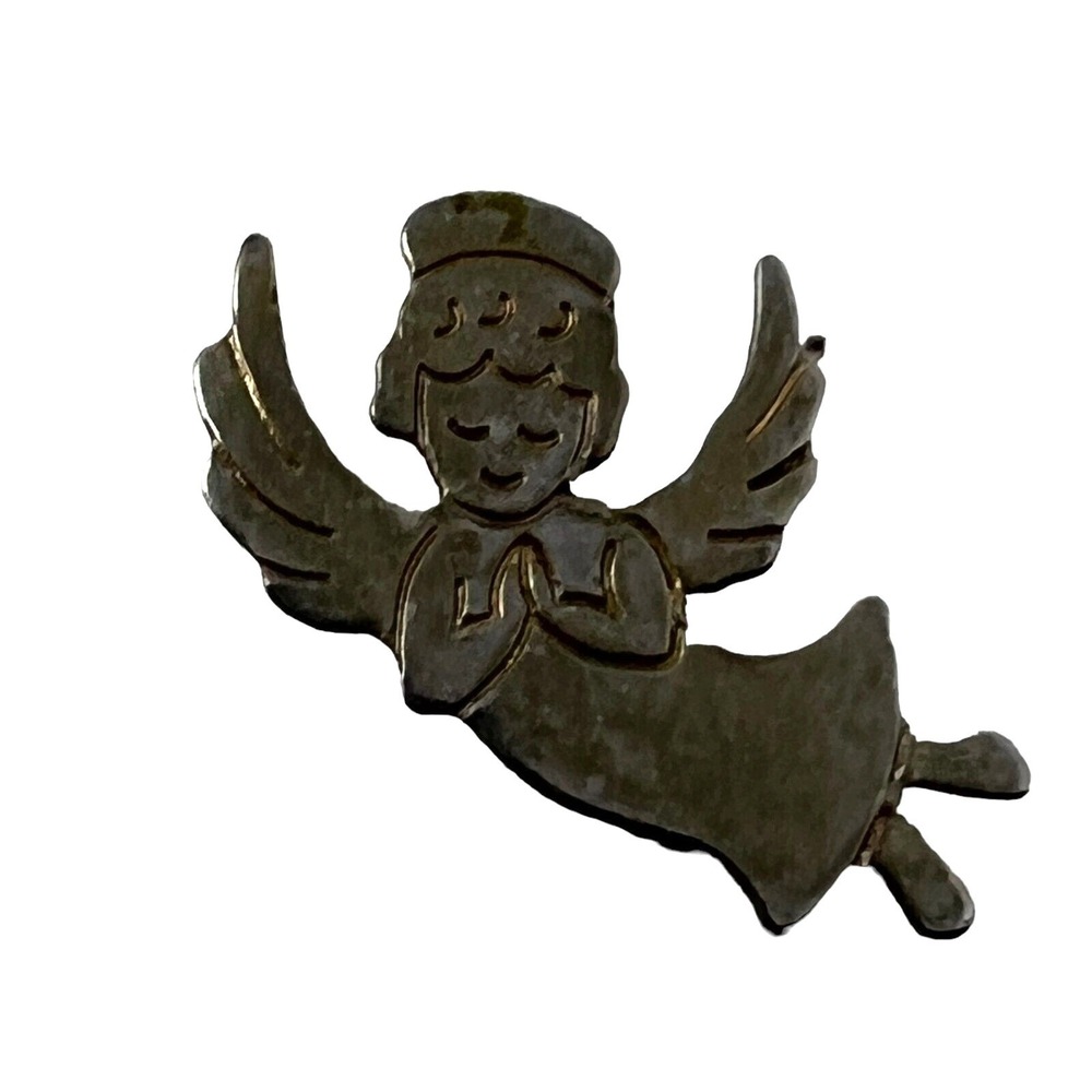 Vintage Angel Nurse Brooch‎ Silver Tone Pin